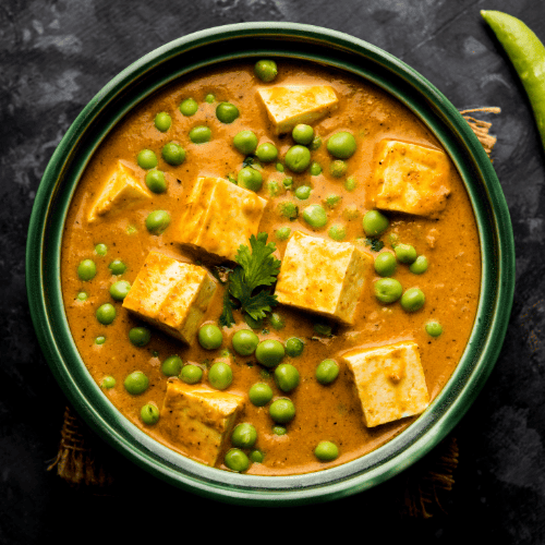 Paneer curry with peas