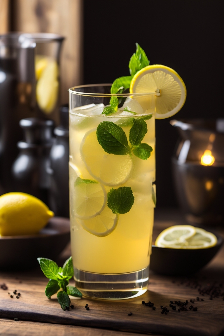 Chilled Indian lemonade (Shikanji) with a hint of roasted cumin and fresh mint.