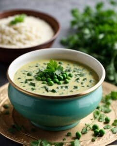 Bowl of creamy methi matar malai
